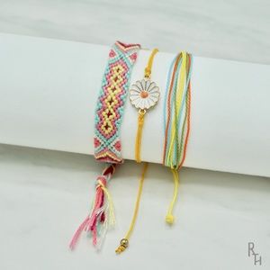 3 Piece Adjustable Friendship Boho Bracelet Set